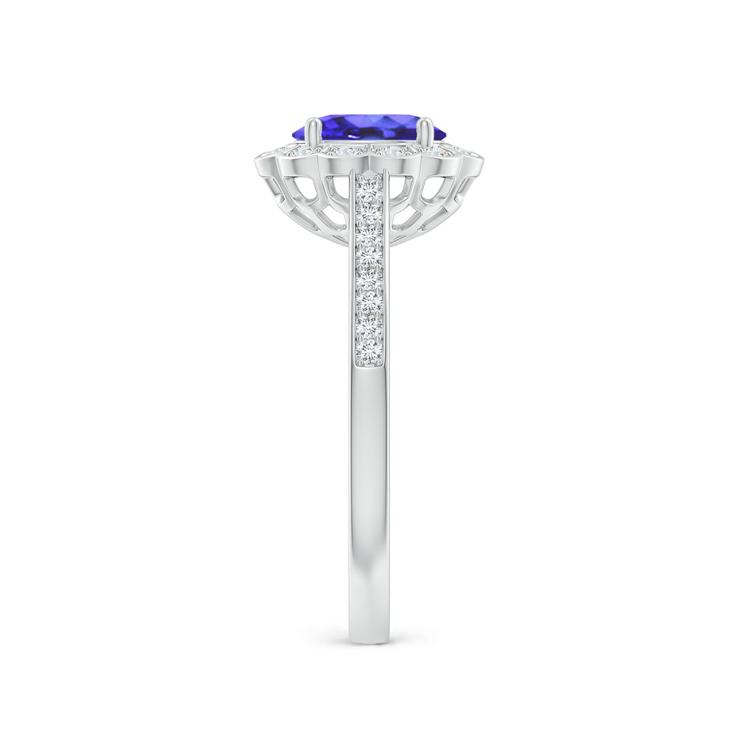 AA - Tanzanite / 1 CT / 14 KT White Gold