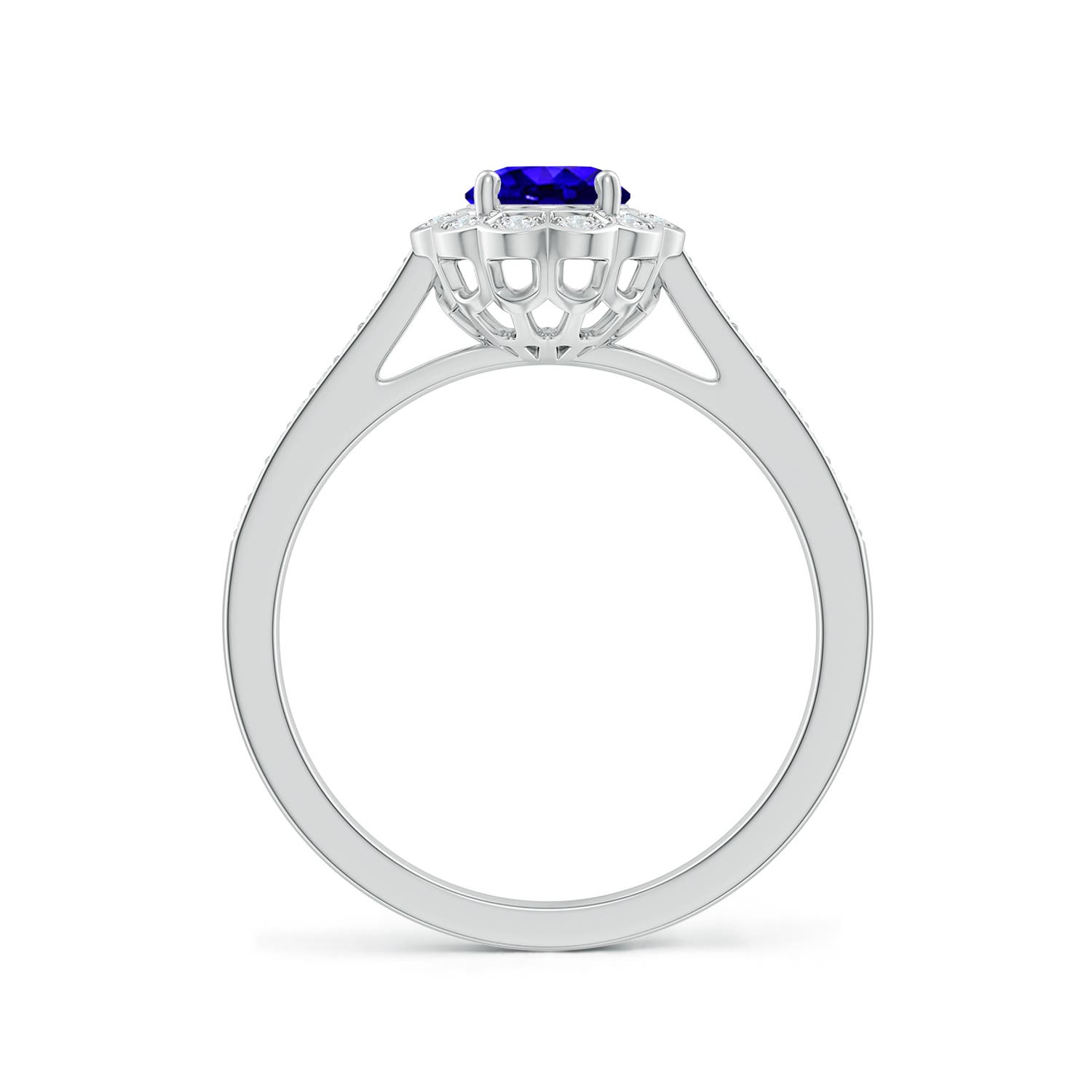 AAAA - Tanzanite / 1 CT / 14 KT White Gold