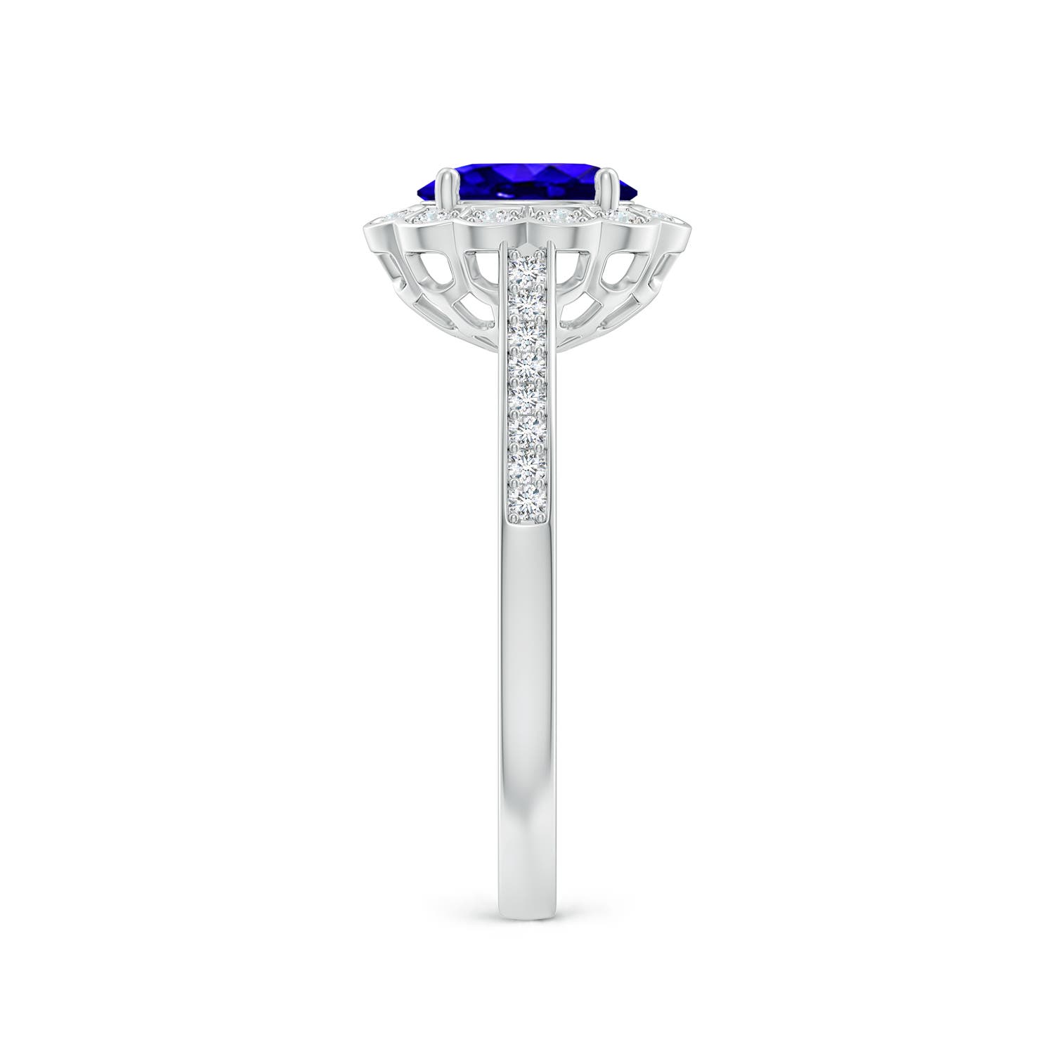 AAAA - Tanzanite / 1 CT / 14 KT White Gold