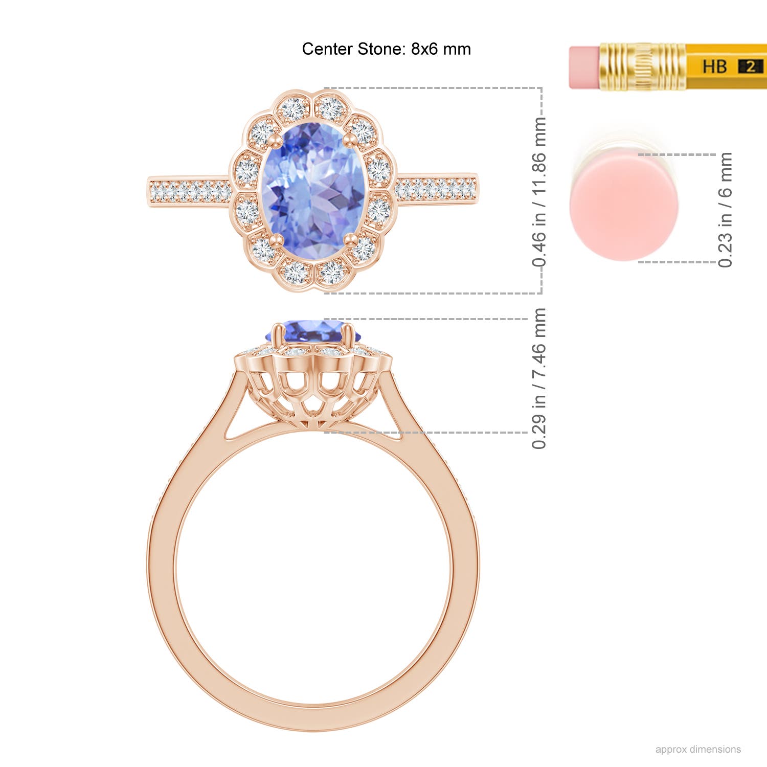 A - Tanzanite / 1.47 CT / 14 KT Rose Gold