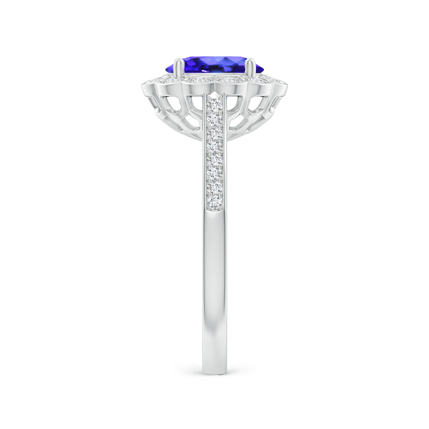 AAA - Tanzanite / 1.47 CT / 14 KT White Gold