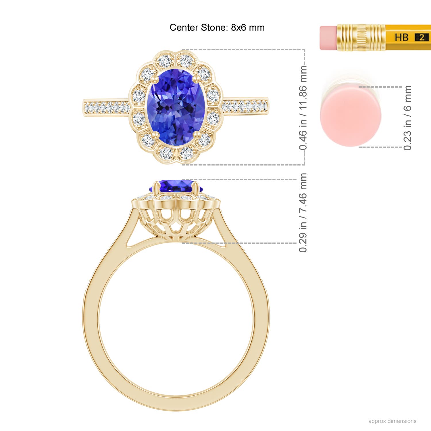 AAA - Tanzanite / 1.47 CT / 14 KT Yellow Gold