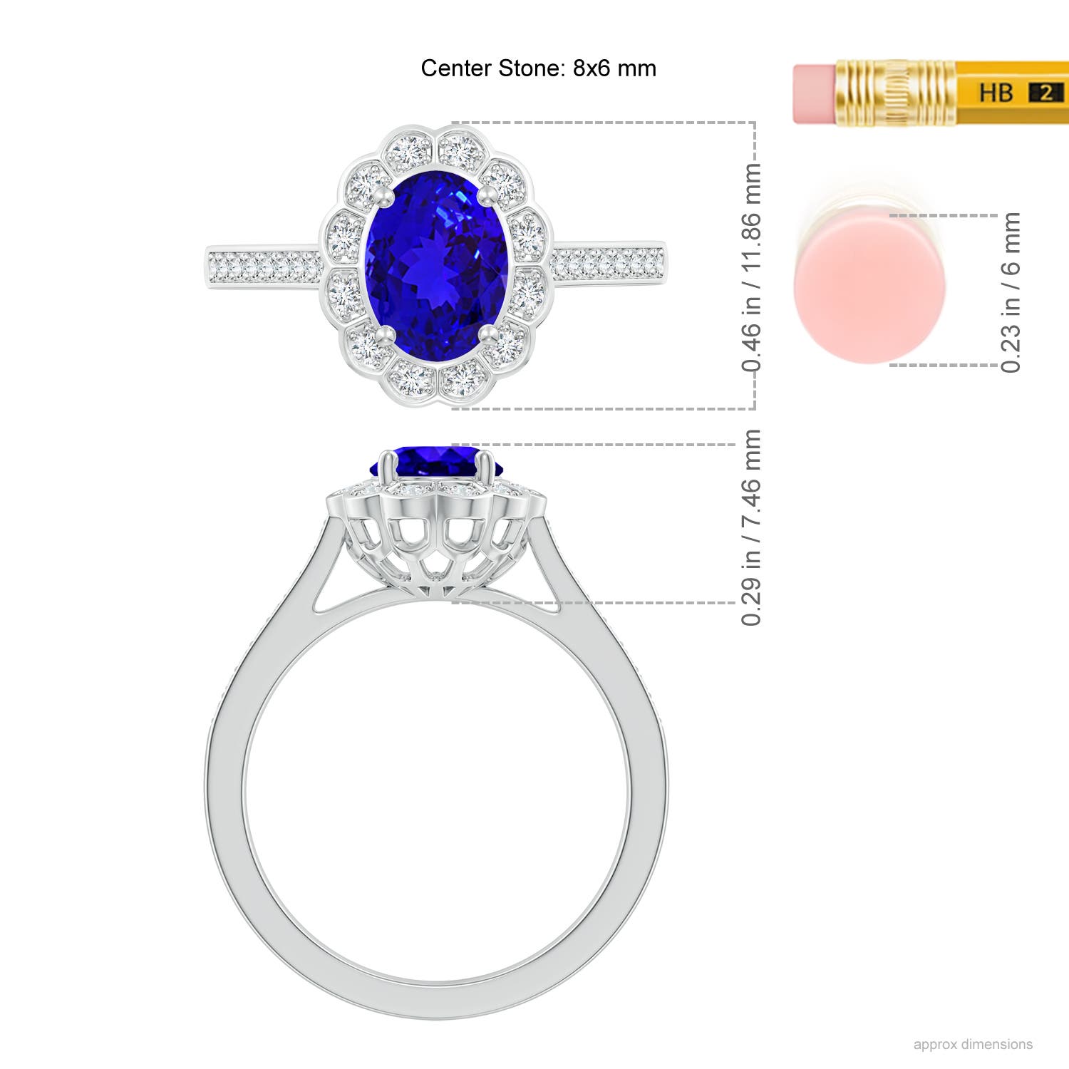 AAAA - Tanzanite / 1.47 CT / 14 KT White Gold