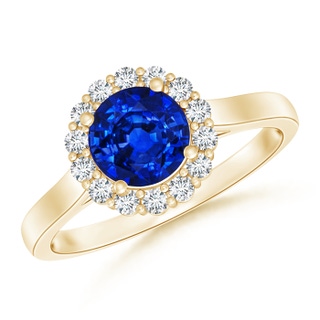 Round Lab-Grown Lab Grown Blue Sapphire