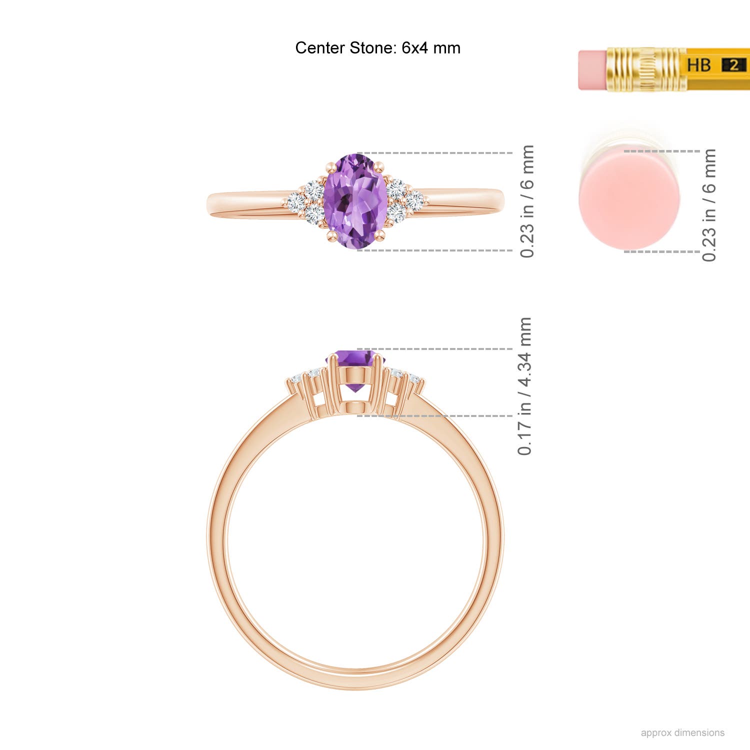 A - Amethyst / 0.46 CT / 14 KT Rose Gold