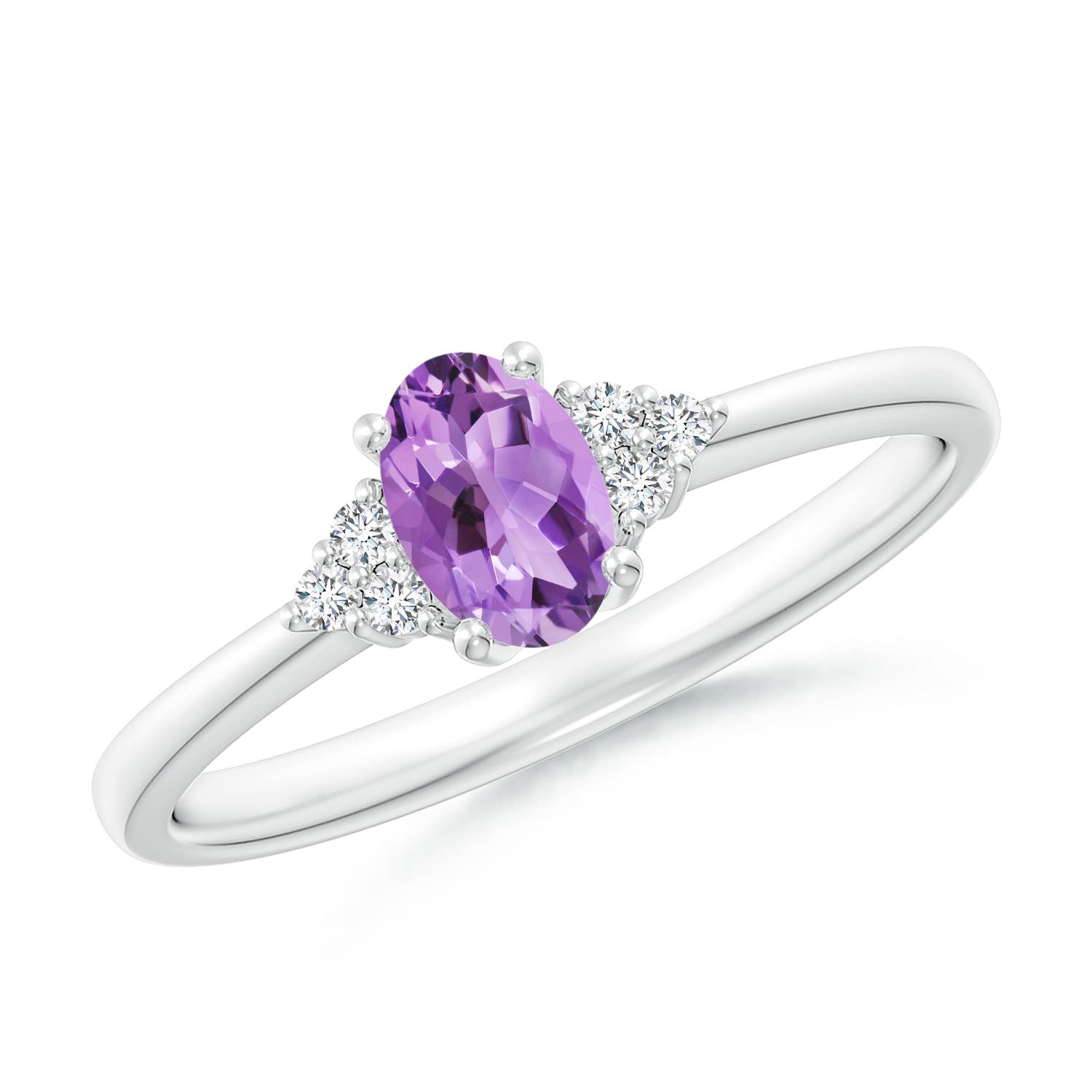 A - Amethyst / 0.46 CT / 14 KT White Gold