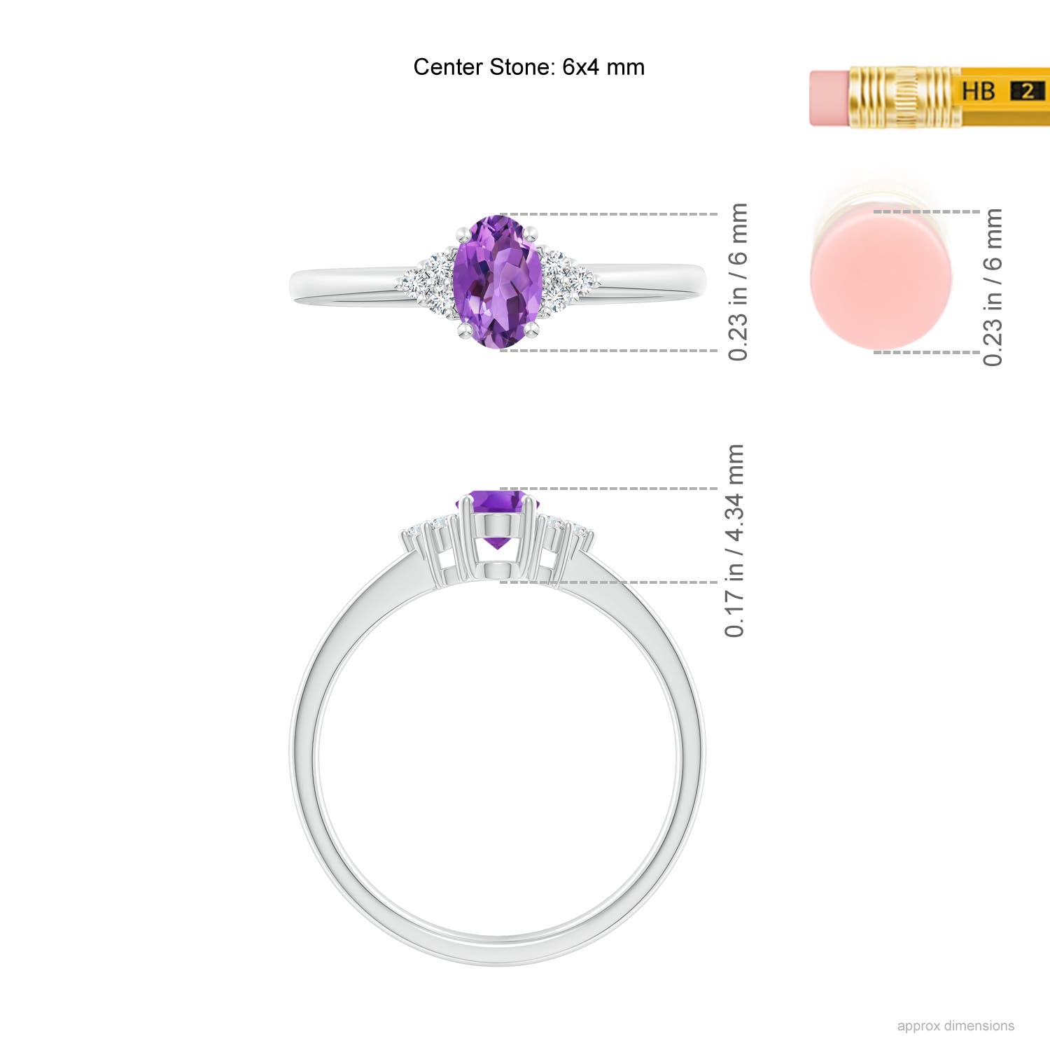 AA - Amethyst / 0.46 CT / 14 KT White Gold