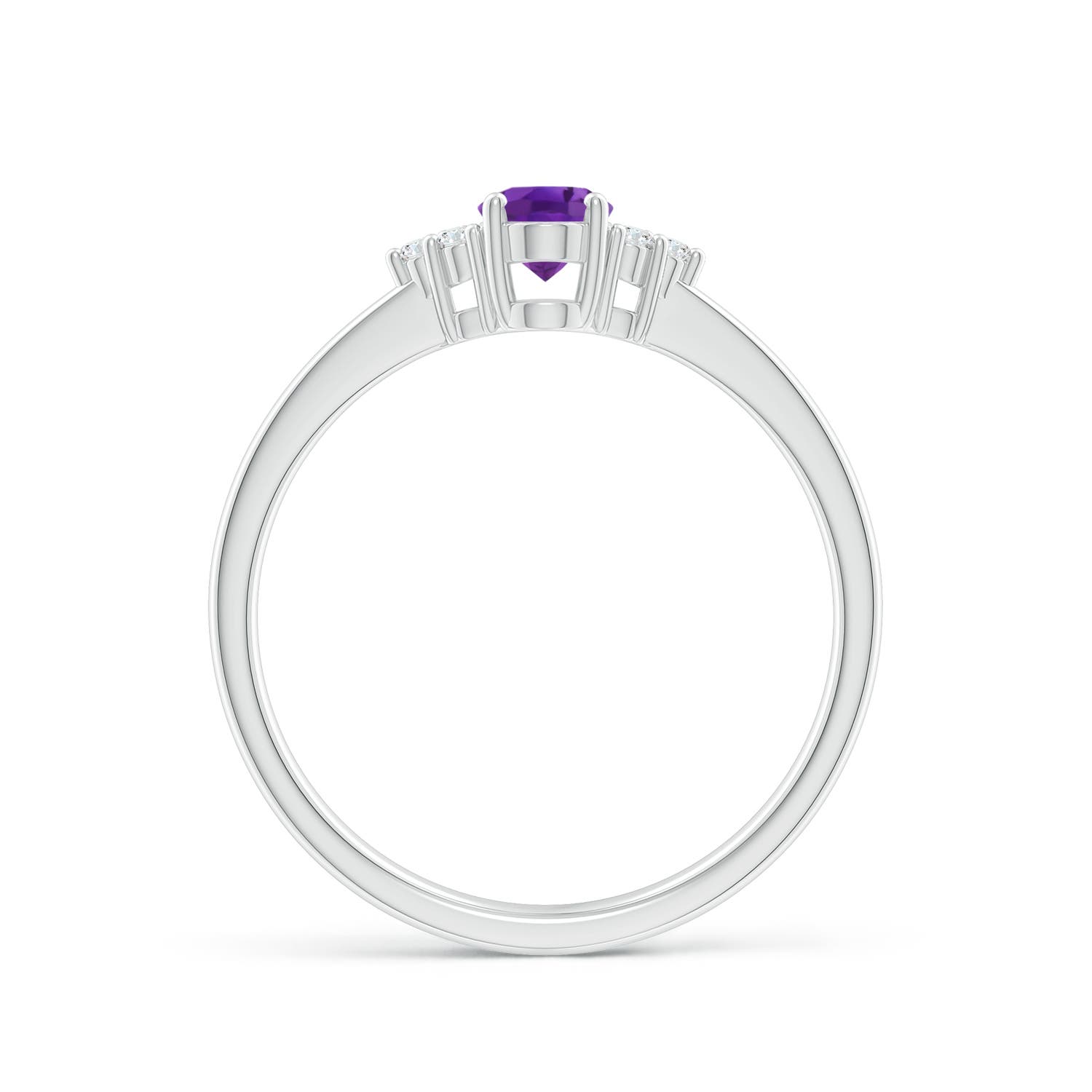 AAA - Amethyst / 0.46 CT / 14 KT White Gold