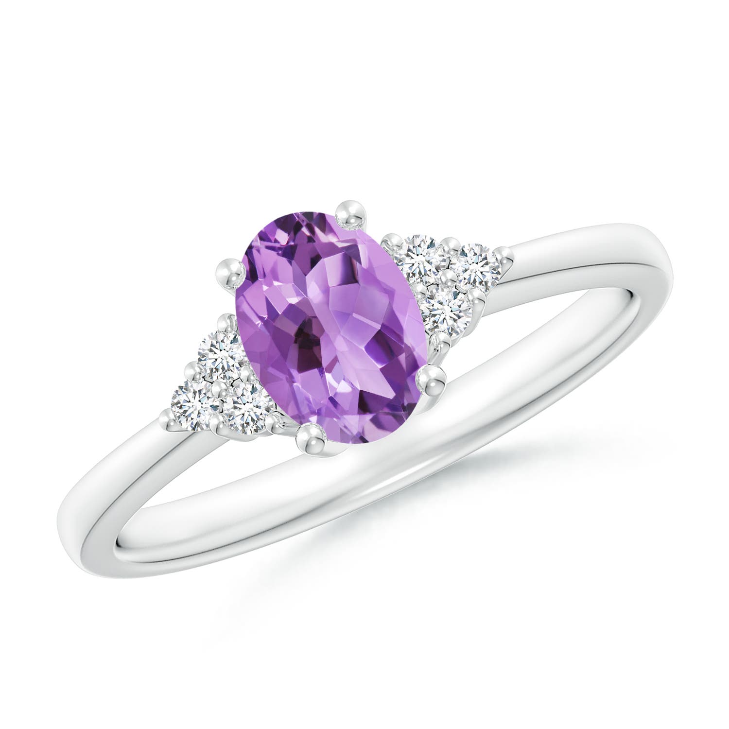 A - Amethyst / 0.78 CT / 14 KT White Gold