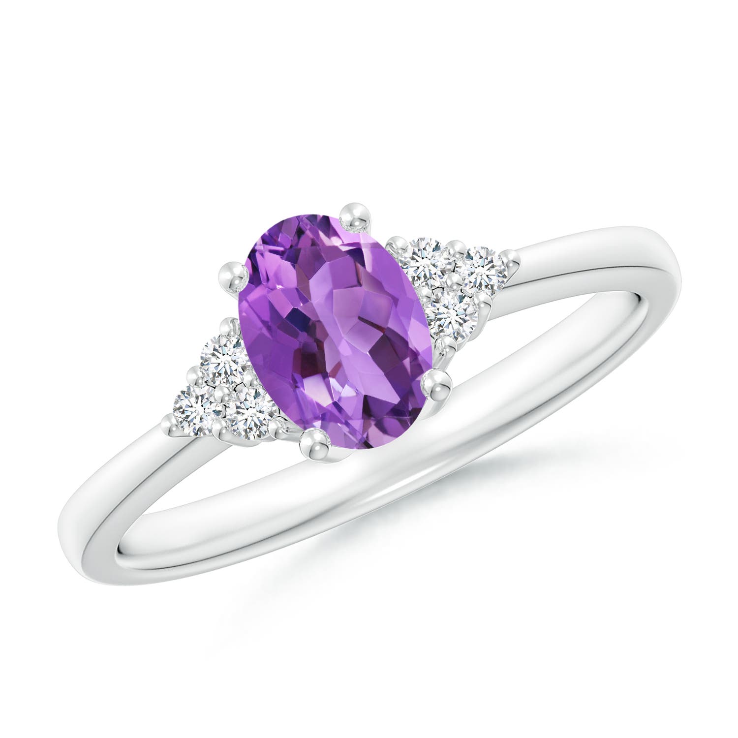 AA - Amethyst / 0.78 CT / 14 KT White Gold
