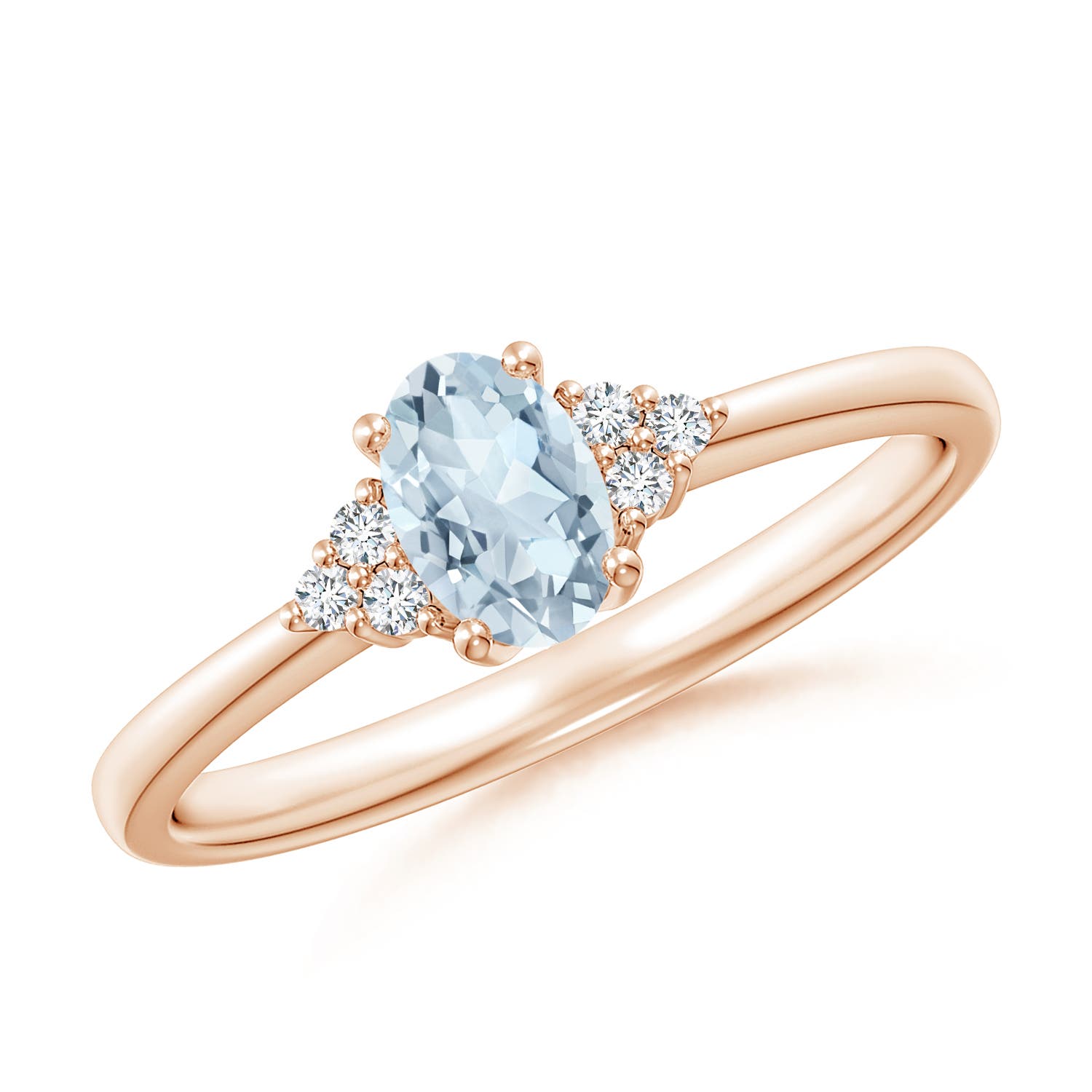 A - Aquamarine / 0.46 CT / 14 KT Rose Gold