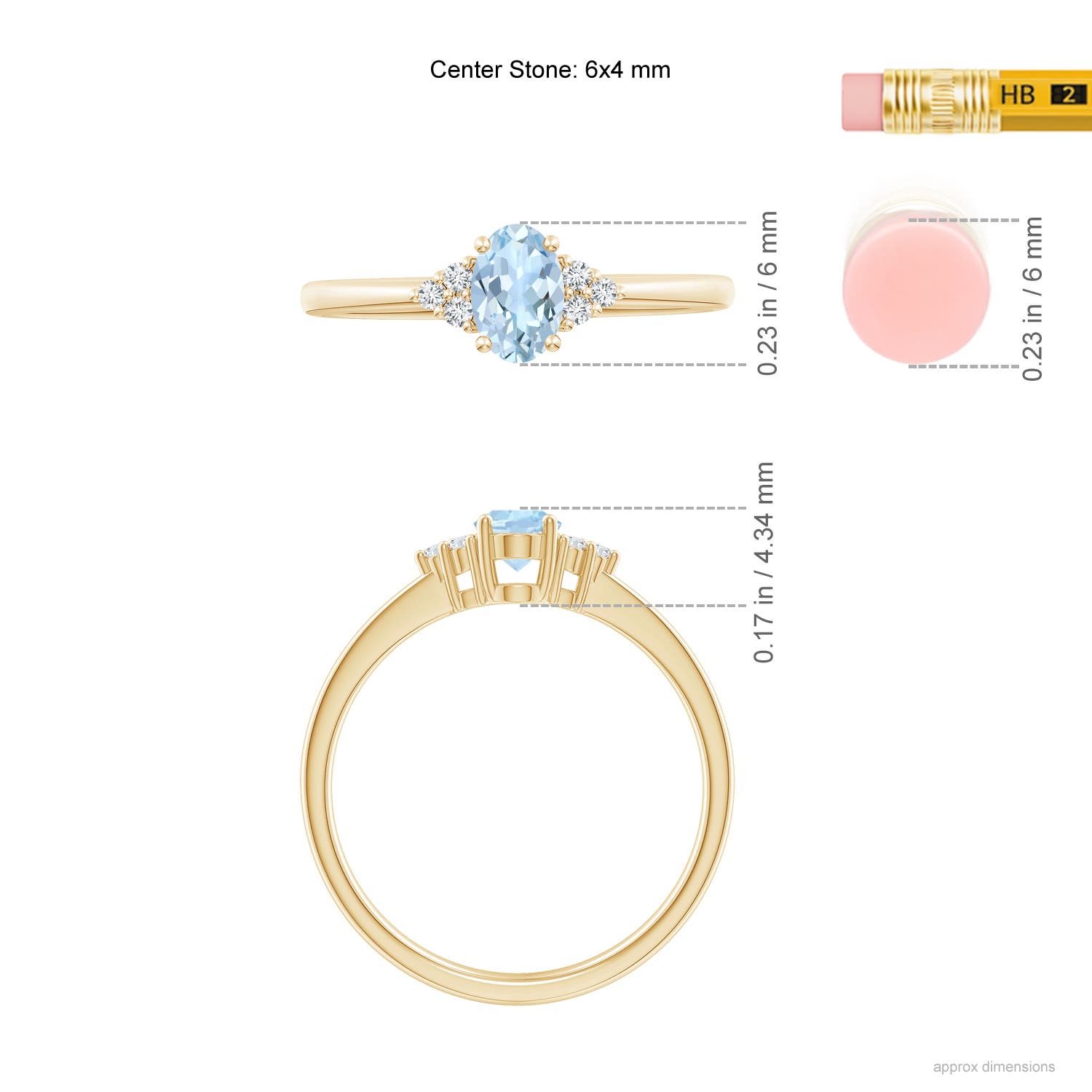 AA - Aquamarine / 0.46 CT / 14 KT Yellow Gold