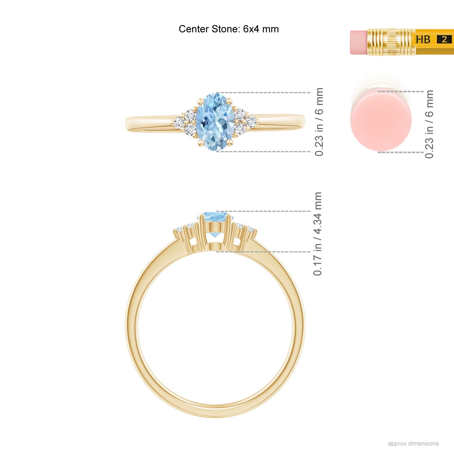 AAA - Aquamarine / 0.46 CT / 14 KT Yellow Gold