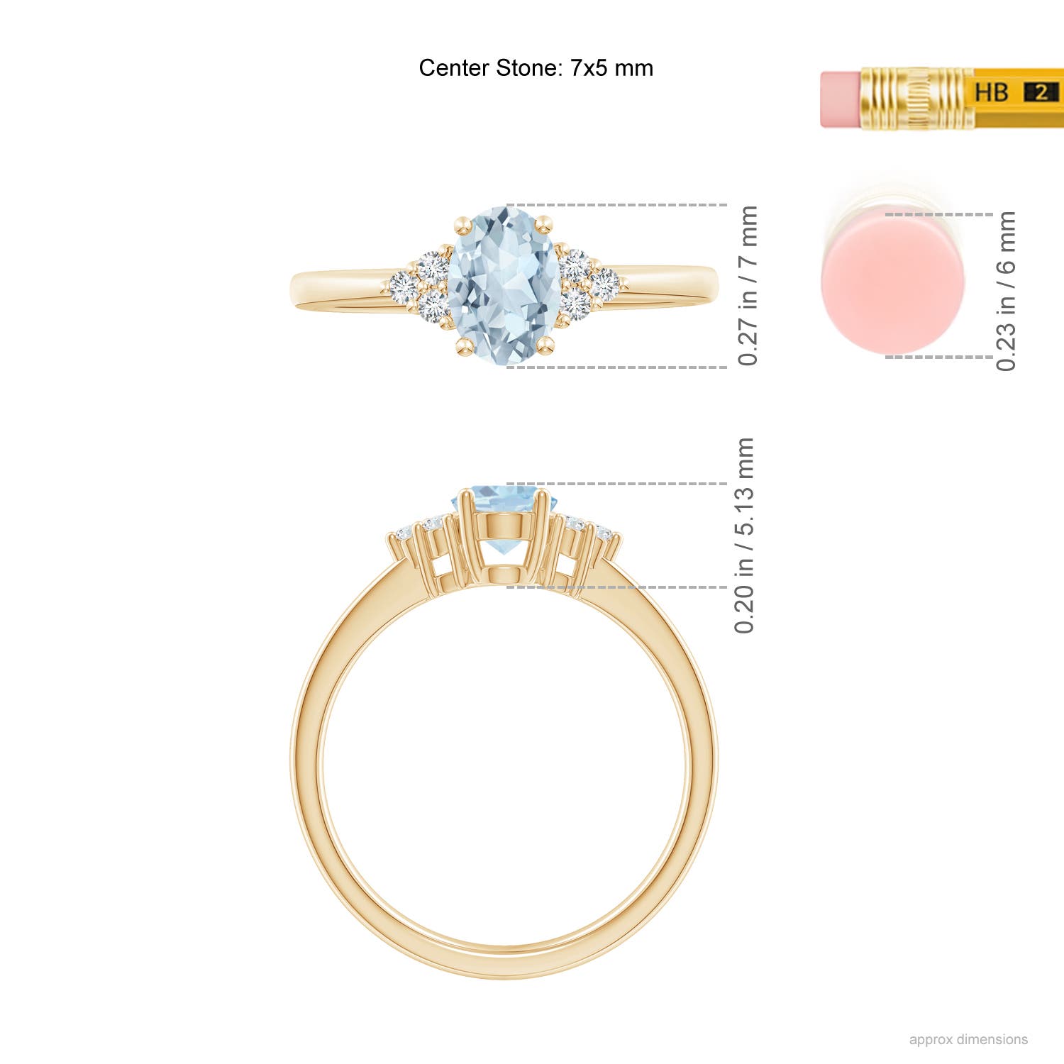 A - Aquamarine / 0.68 CT / 14 KT Yellow Gold