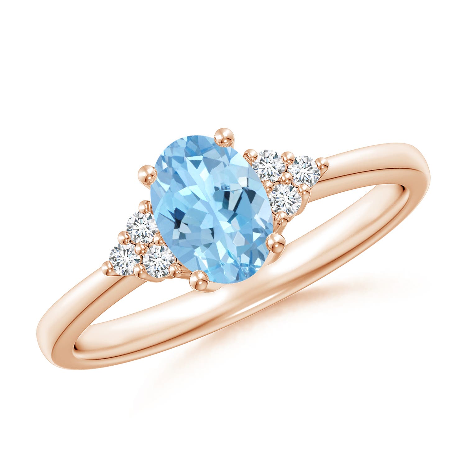 AAAA - Aquamarine / 0.68 CT / 14 KT Rose Gold