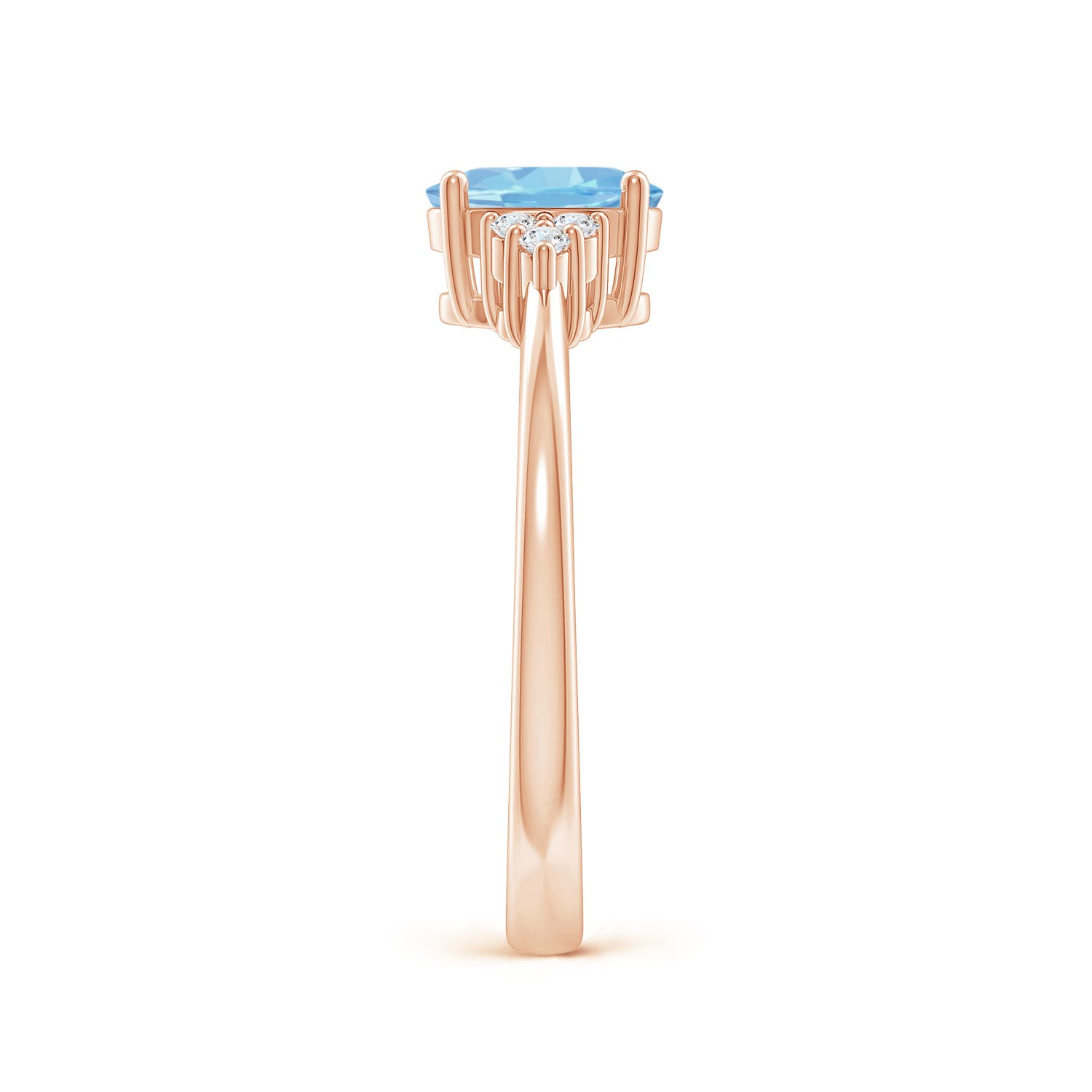 AAAA - Aquamarine / 0.68 CT / 14 KT Rose Gold