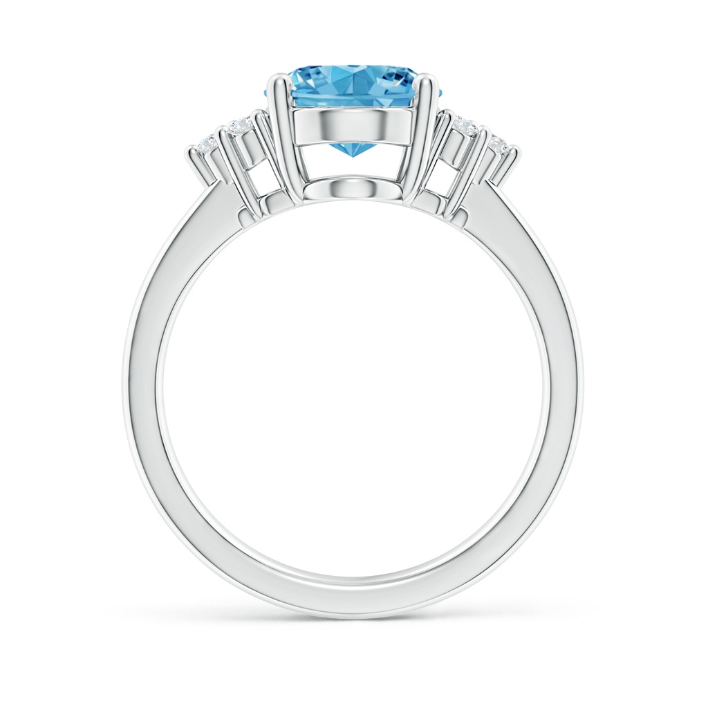 10x8mm AAAA Solitaire Oval Fancy Intense Blue and White Diamond Promise Ring in P950 Platinum - side 199