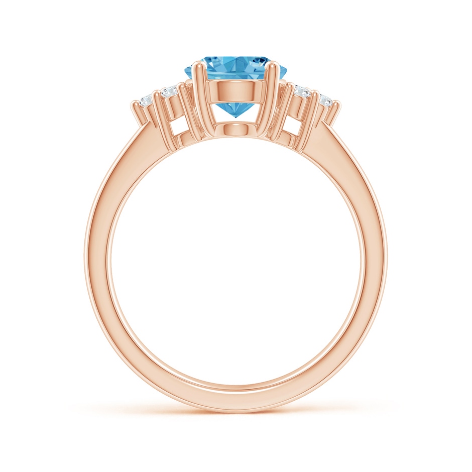 9x7mm AAAA Solitaire Oval Fancy Intense Blue and White Diamond Promise Ring in Rose Gold side 199