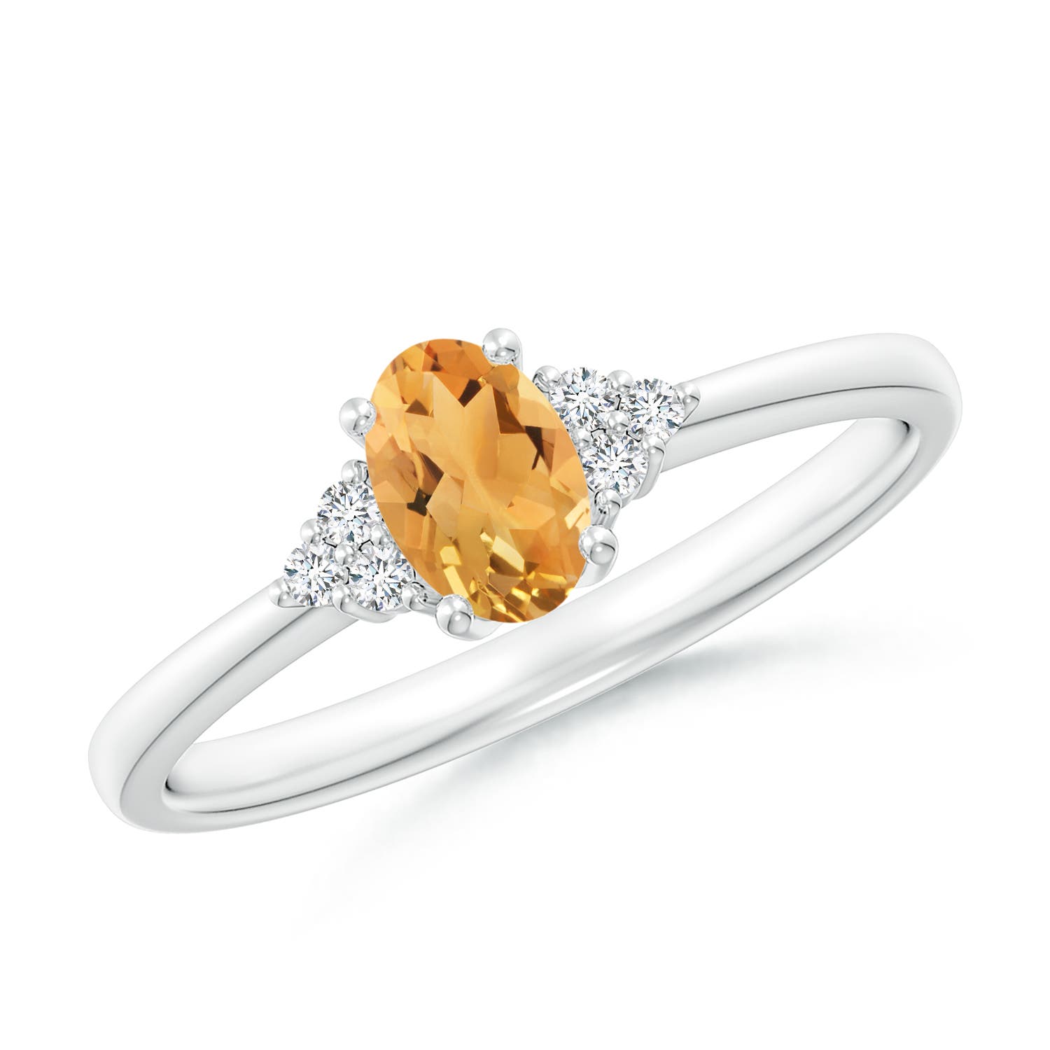 A - Citrine / 0.46 CT / 14 KT White Gold