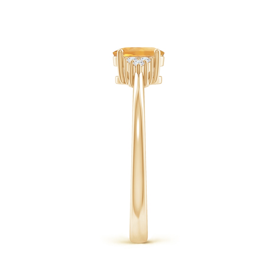 6x4mm A Solitaire Oval Citrine Ring with Trio Diamond Accents in Yellow Gold side 2