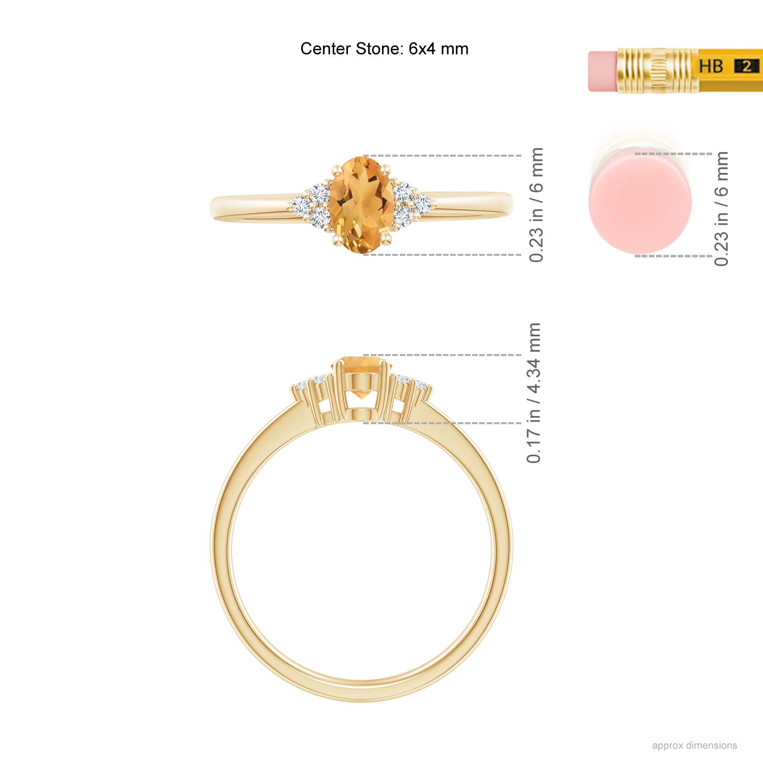 A - Citrine / 0.46 CT / 14 KT Yellow Gold