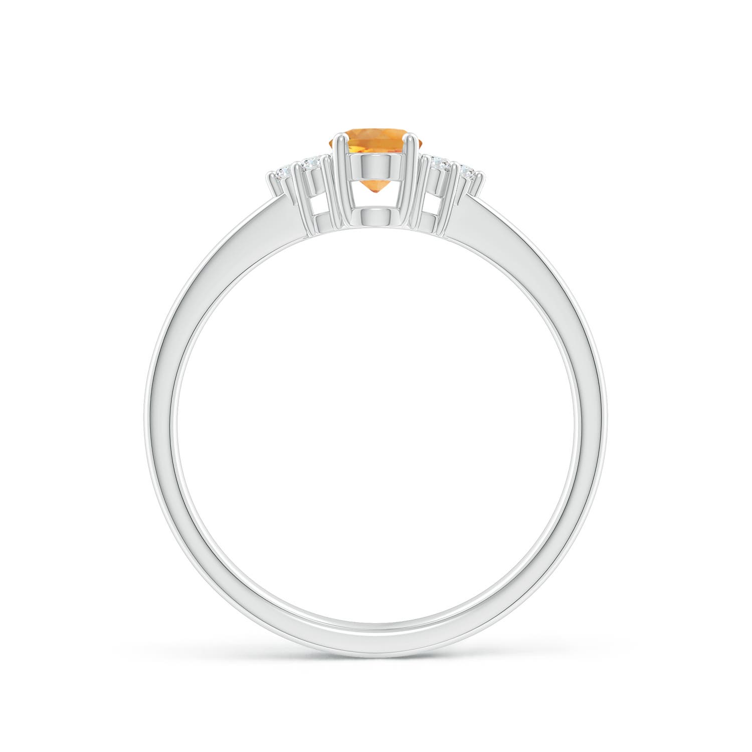 AA - Citrine / 0.46 CT / 14 KT White Gold