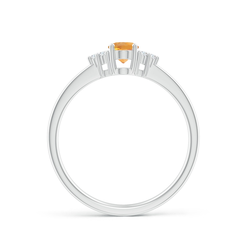 6x4mm AA Solitaire Oval Citrine Ring with Trio Diamond Accents in White Gold side 1