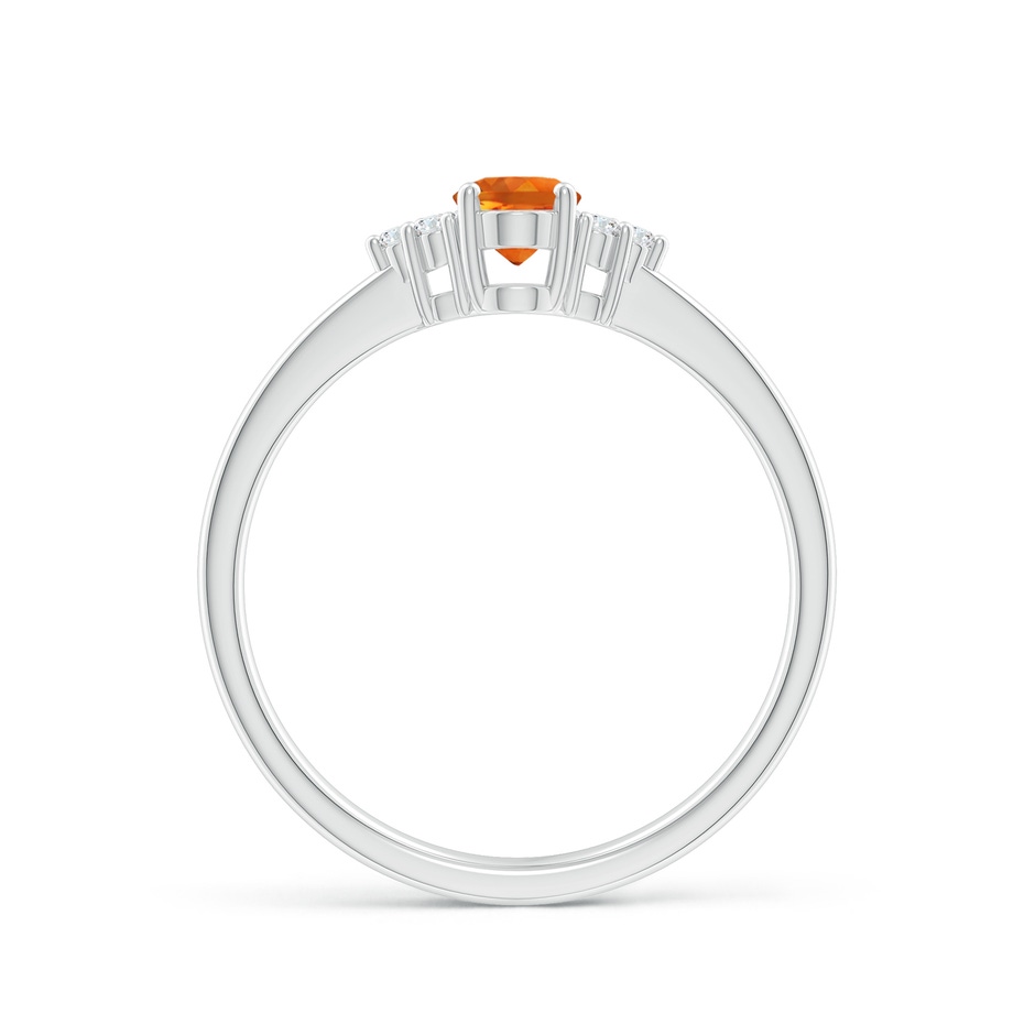 6x4mm AAAA Solitaire Oval Citrine Ring with Trio Diamond Accents in P950 Platinum side 1