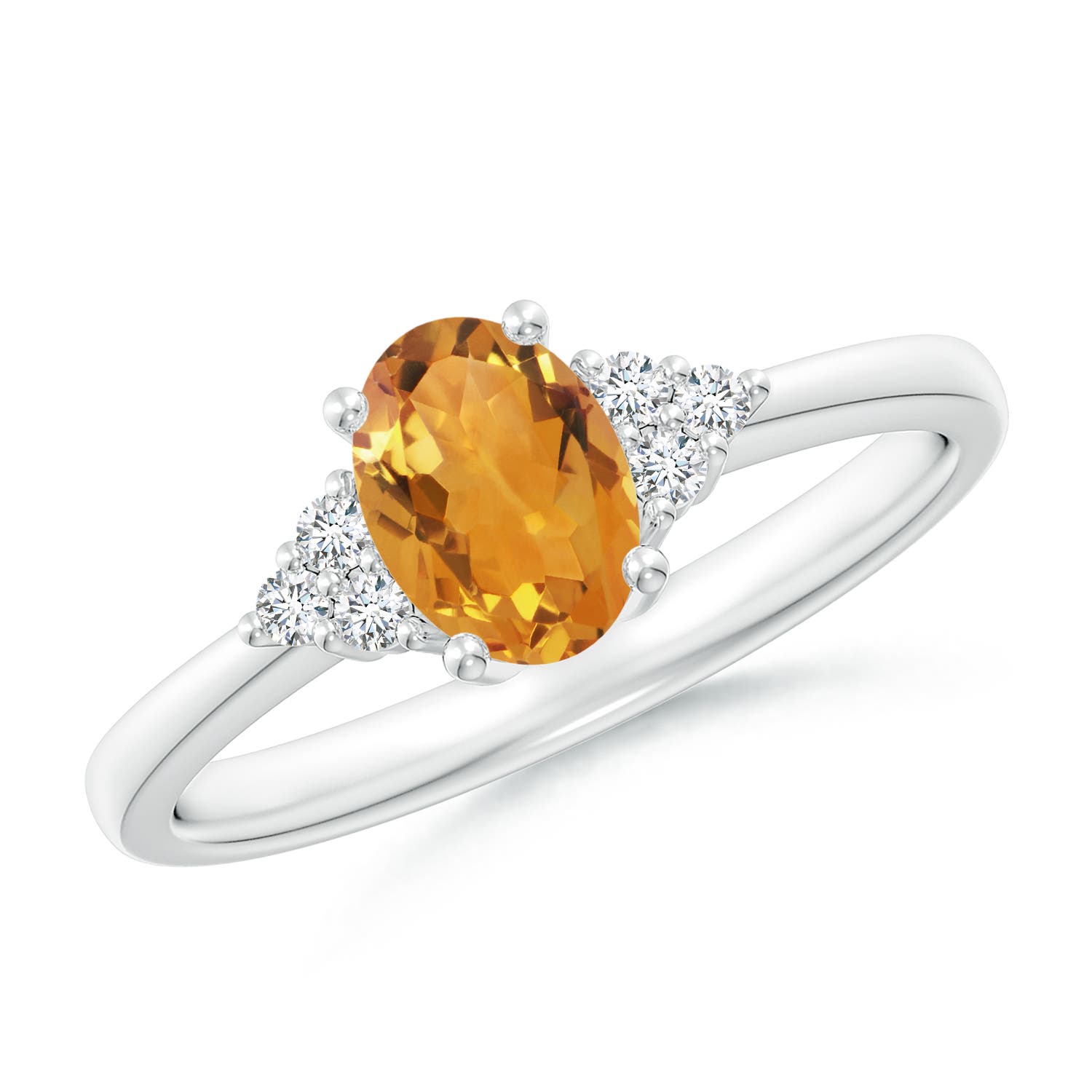 AA - Citrine / 0.83 CT / 14 KT White Gold