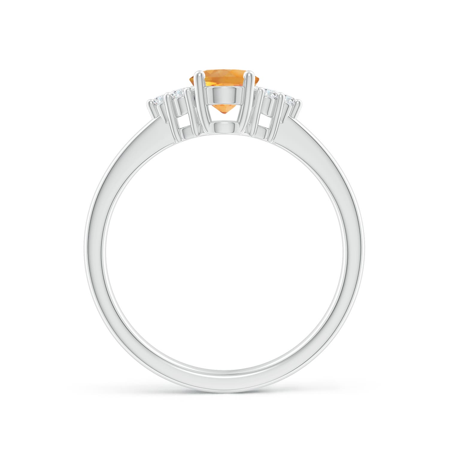 AA - Citrine / 0.83 CT / 14 KT White Gold