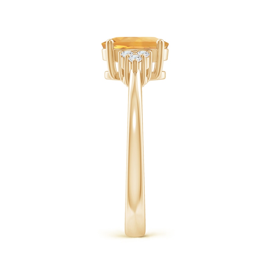 8x6mm A Solitaire Oval Citrine Ring with Trio Diamond Accents in Yellow Gold side 2