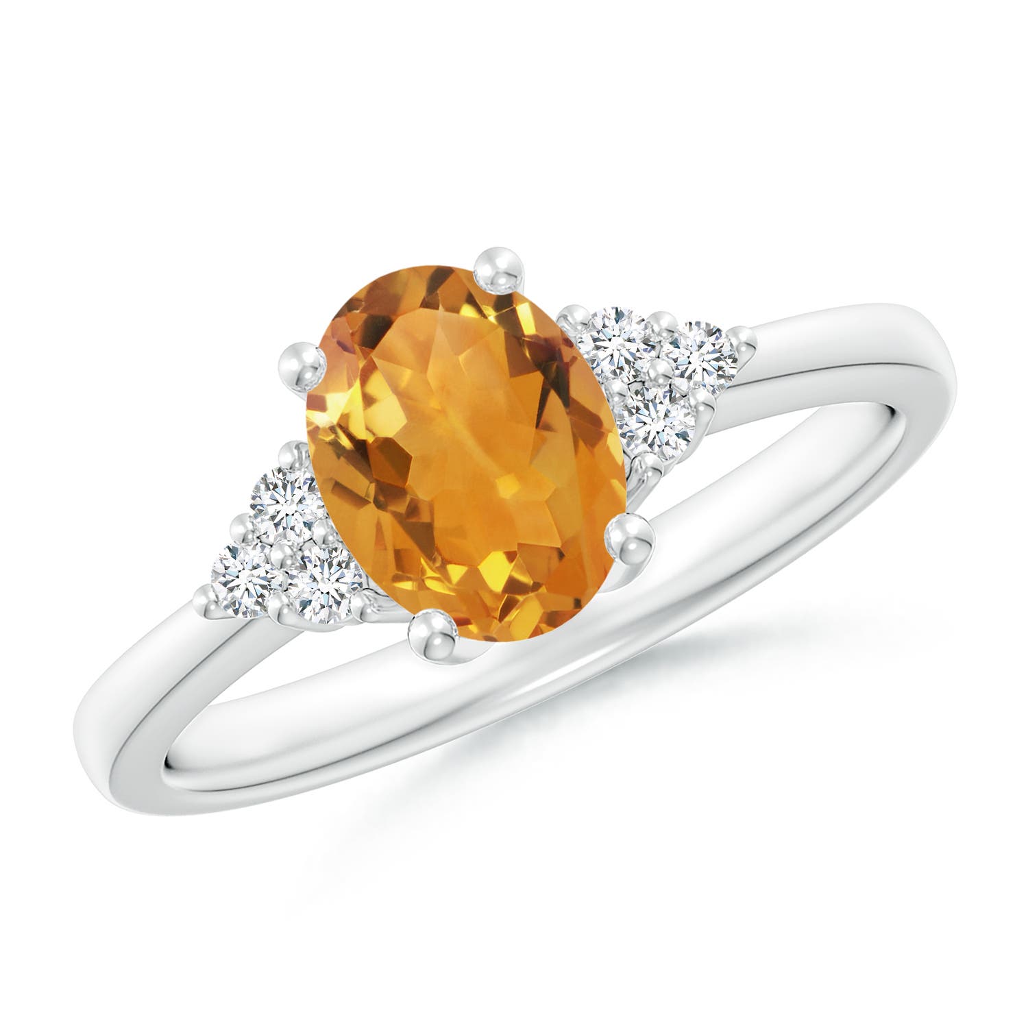 AA - Citrine / 1.21 CT / 14 KT White Gold