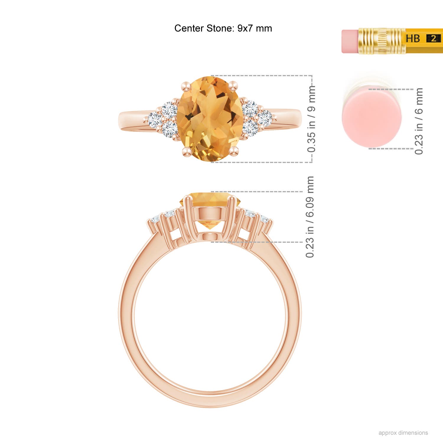 A - Citrine / 1.8 CT / 14 KT Rose Gold