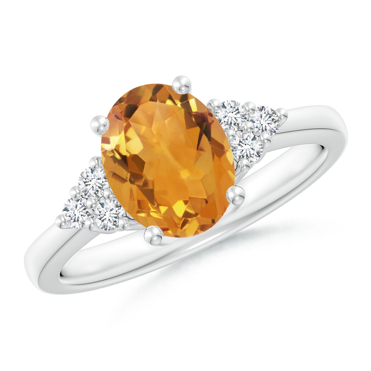 AA - Citrine / 1.8 CT / 14 KT White Gold