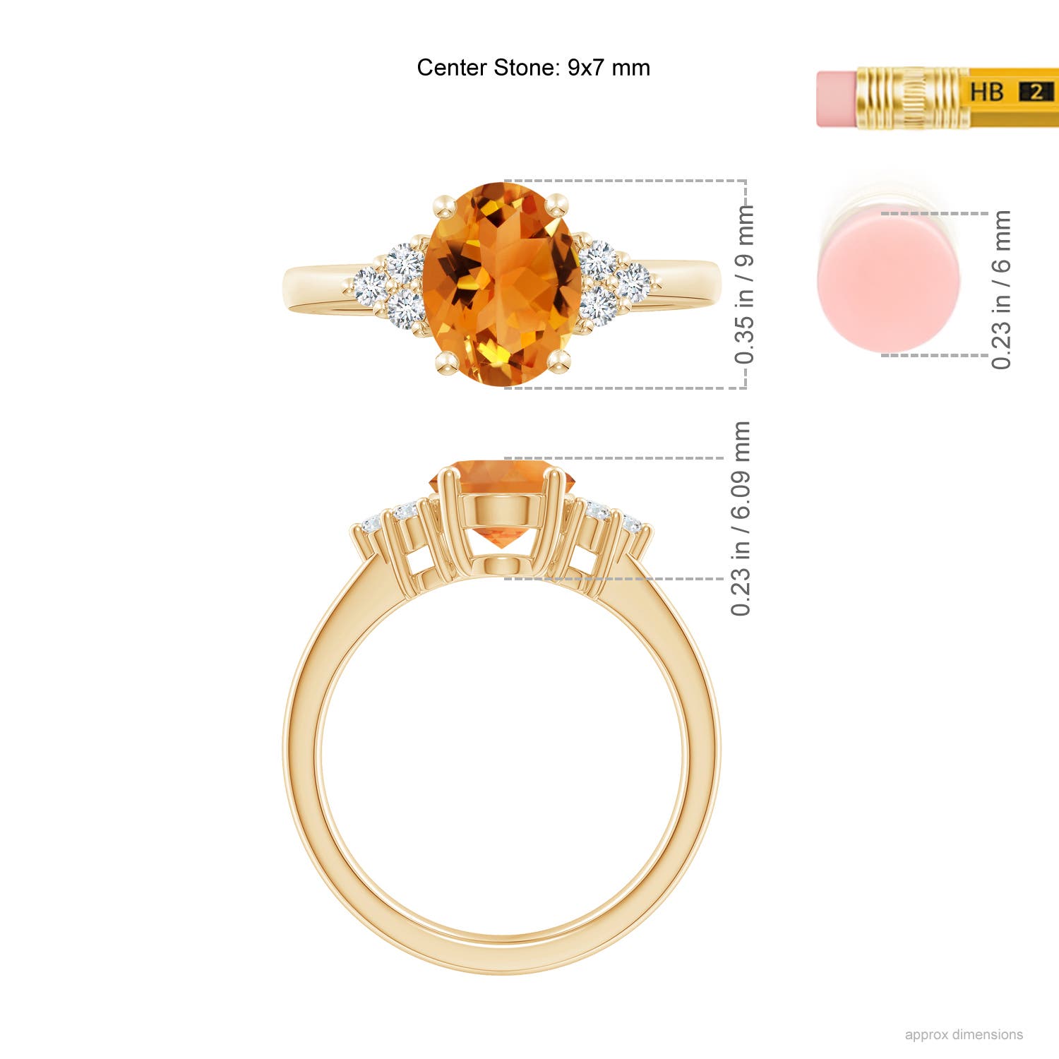 AAA - Citrine / 1.8 CT / 14 KT Yellow Gold