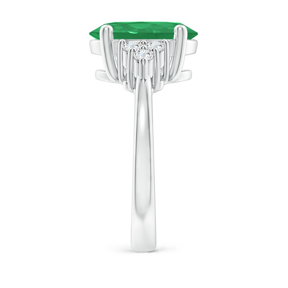 12x10mm A Solitaire Oval Emerald Ring with Trio Diamond Accents in P950 Platinum side 299