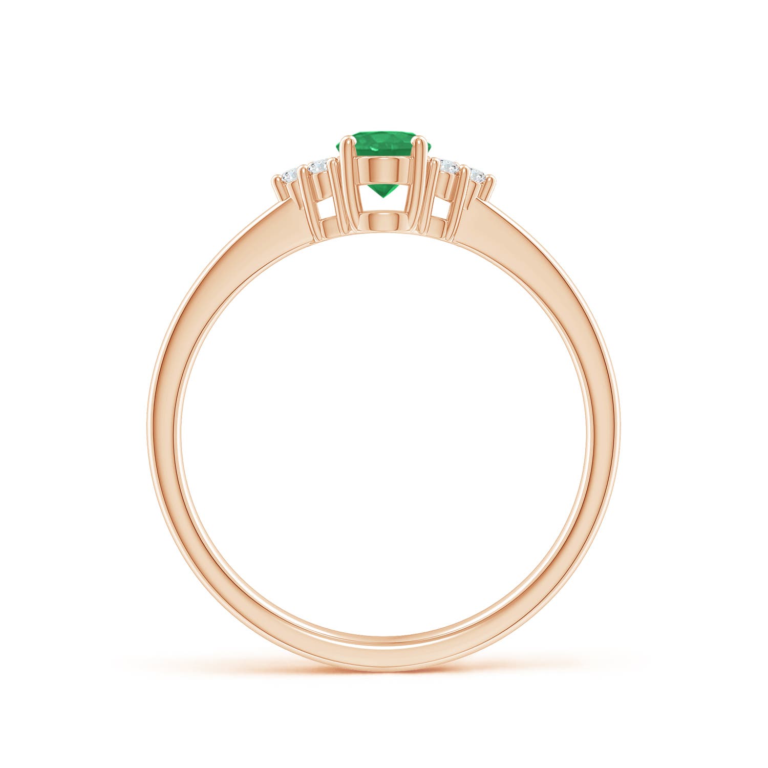 A - Emerald / 0.46 CT / 14 KT Rose Gold