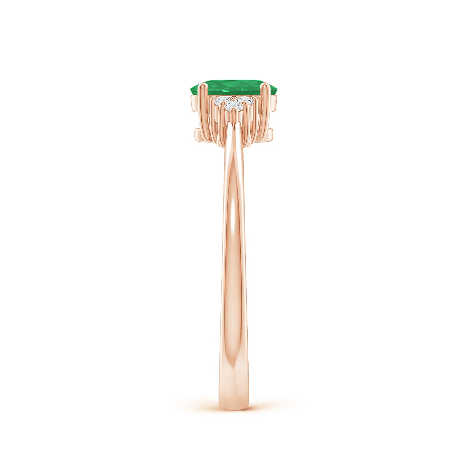 A - Emerald / 0.46 CT / 14 KT Rose Gold