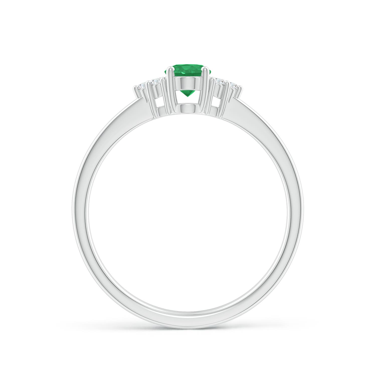 A - Emerald / 0.46 CT / 14 KT White Gold