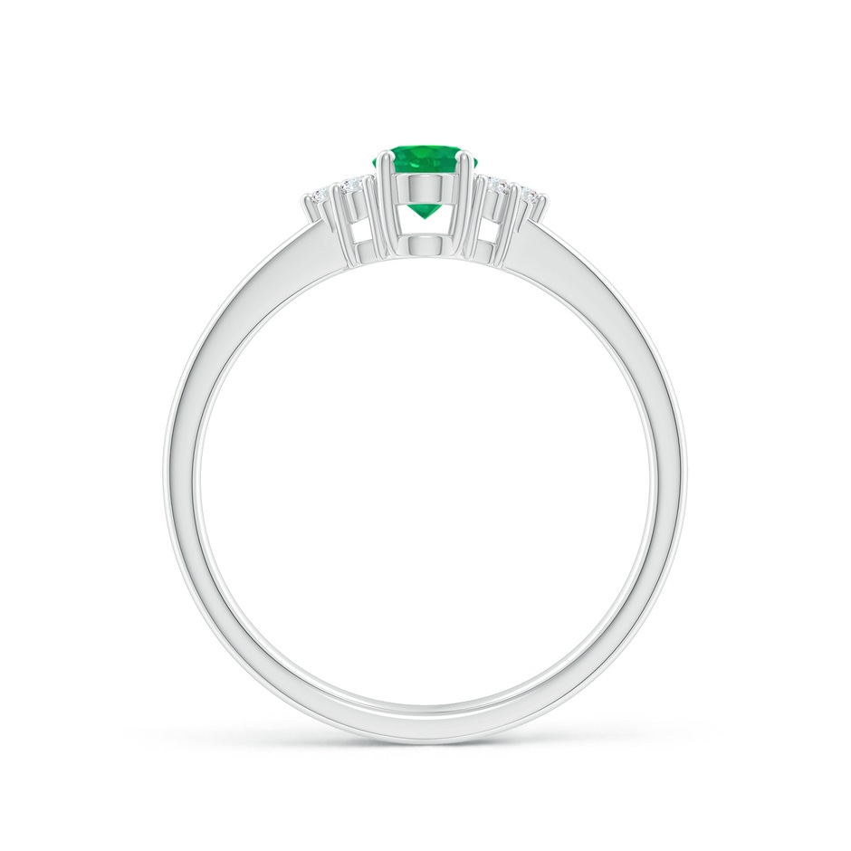 6x4mm AA Solitaire Oval Emerald Ring with Trio Diamond Accents in White Gold side 199