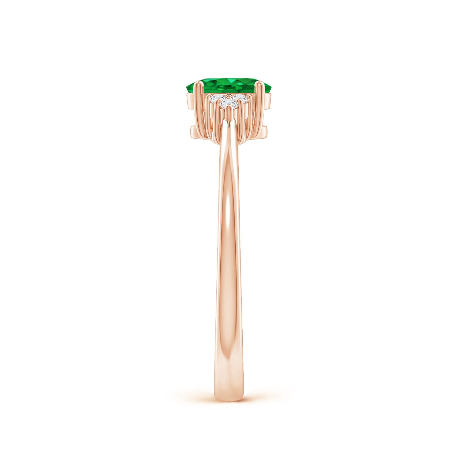 AAA - Emerald / 0.46 CT / 14 KT Rose Gold