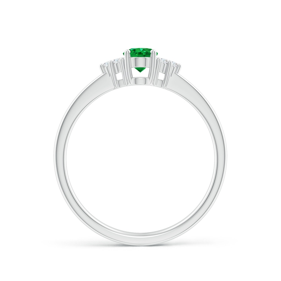 6x4mm AAA Solitaire Oval Emerald Ring with Trio Diamond Accents in White Gold side 199
