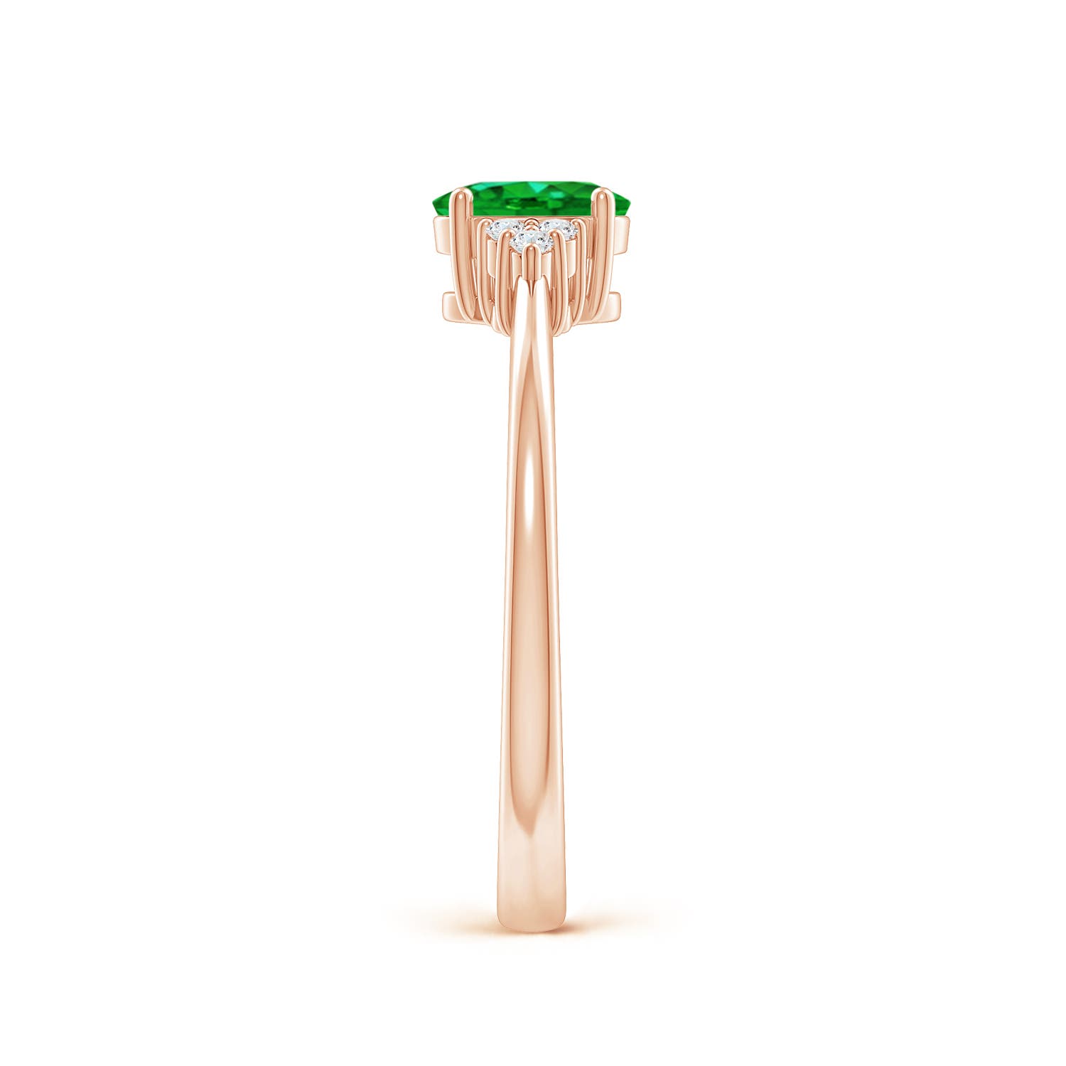 AAAA - Emerald / 0.46 CT / 14 KT Rose Gold