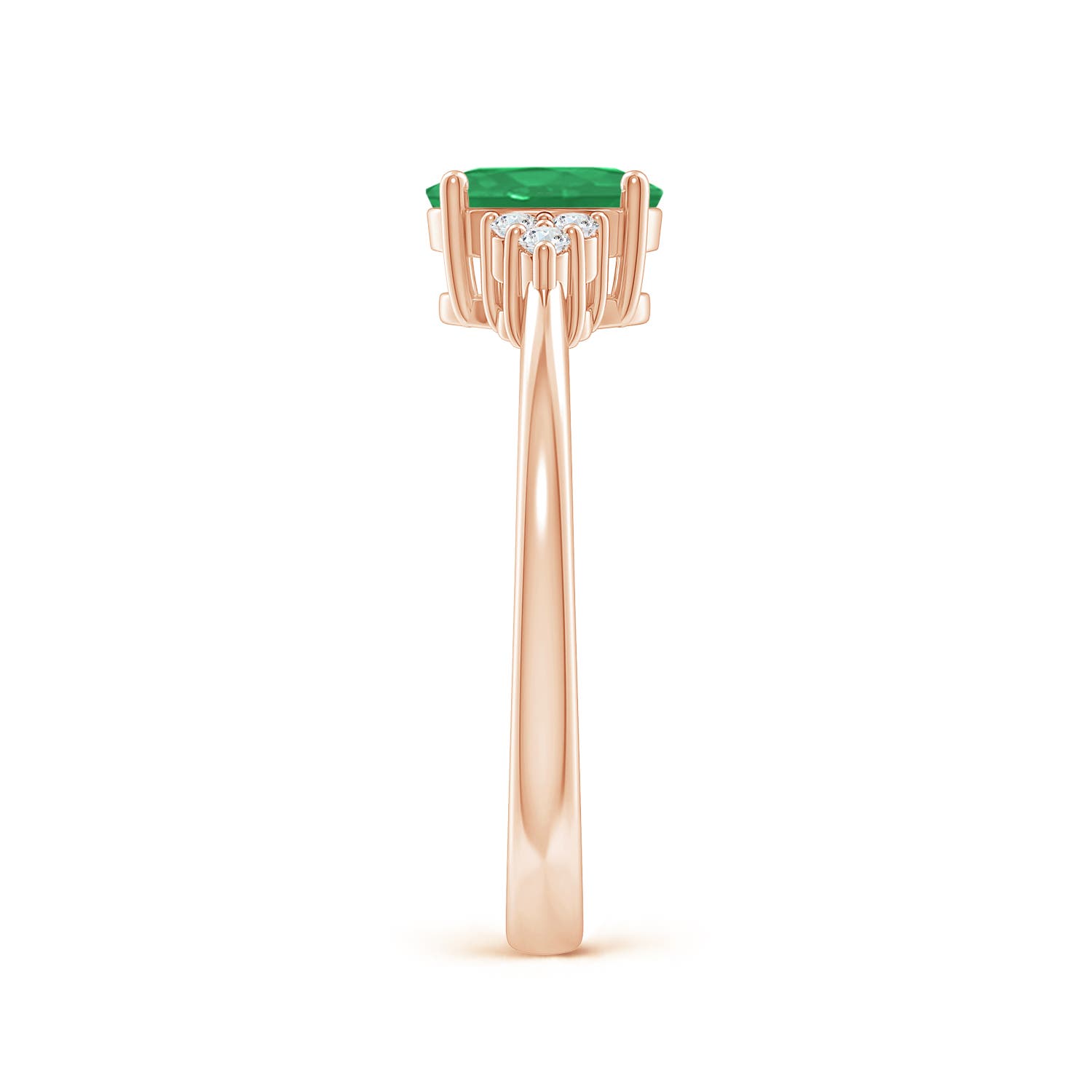 A - Emerald / 0.74 CT / 14 KT Rose Gold