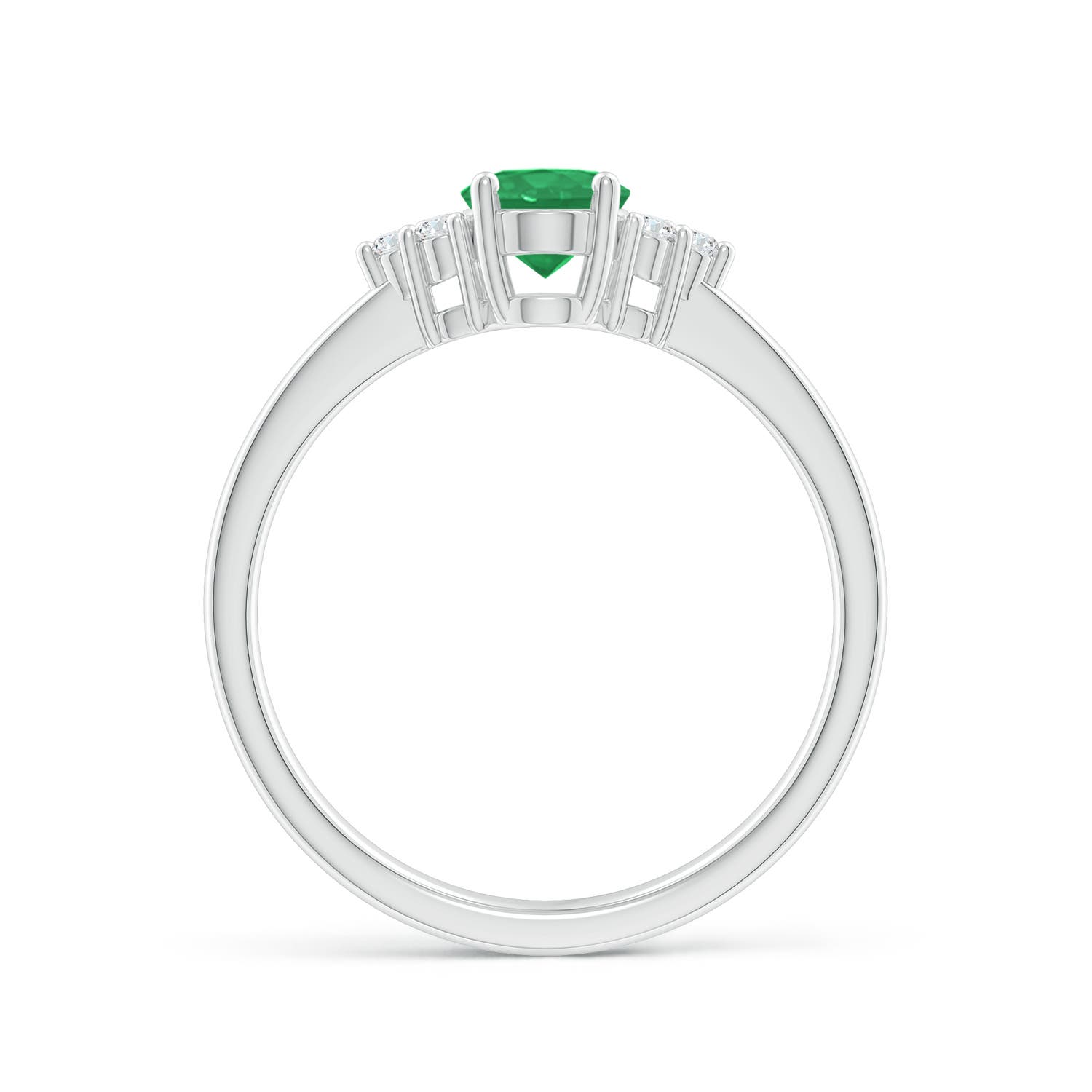 A - Emerald / 0.74 CT / 14 KT White Gold