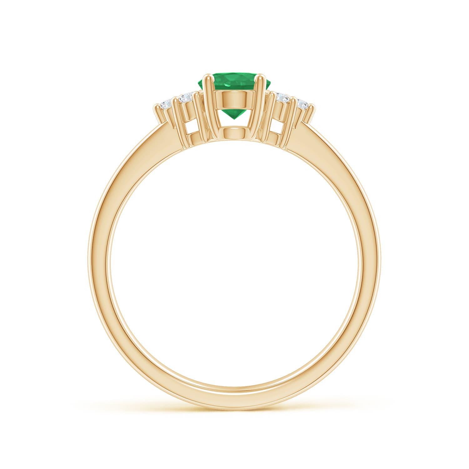 A - Emerald / 0.74 CT / 14 KT Yellow Gold