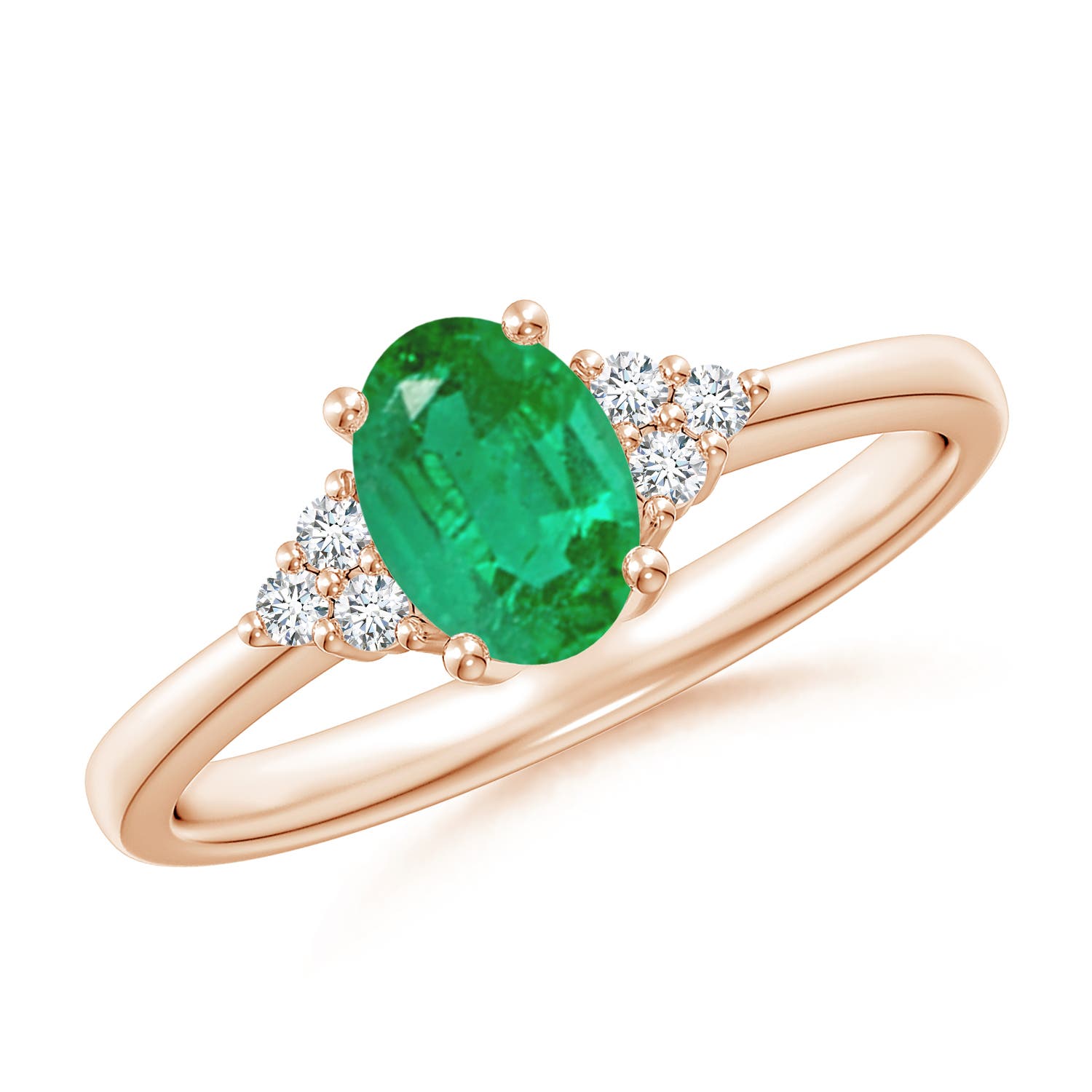 AA - Emerald / 0.74 CT / 14 KT Rose Gold