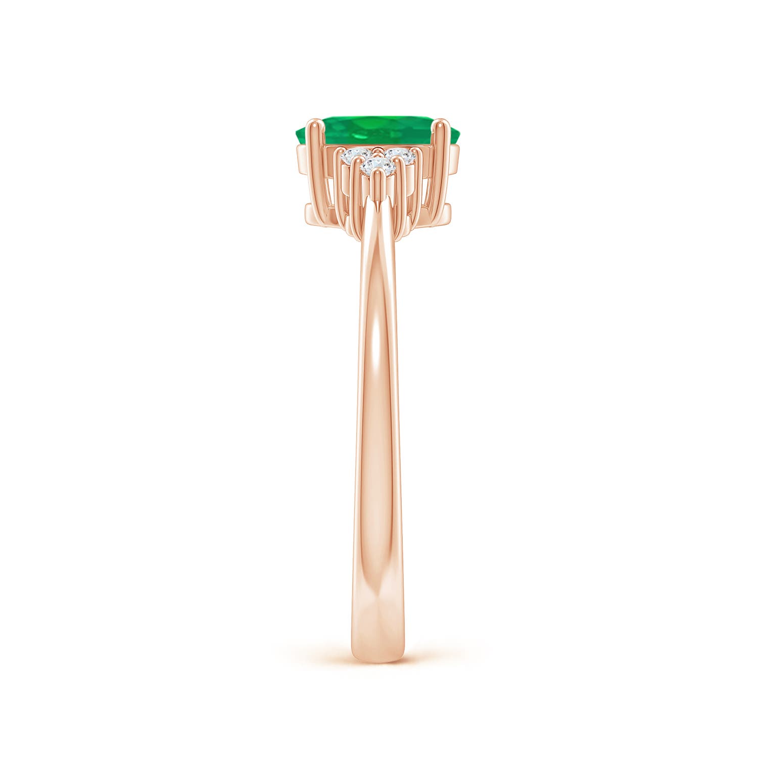 AA - Emerald / 0.74 CT / 14 KT Rose Gold