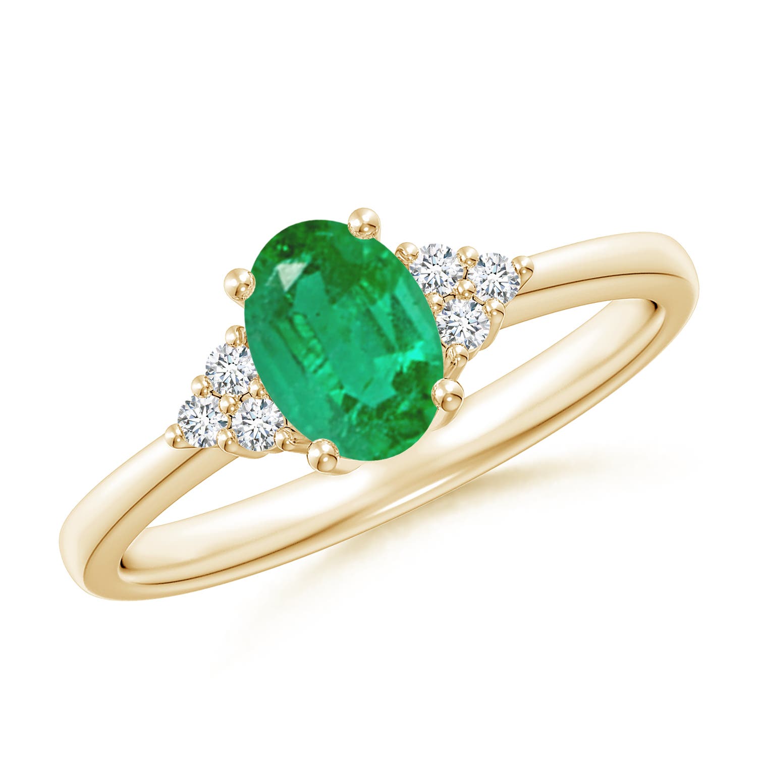 AA - Emerald / 0.74 CT / 14 KT Yellow Gold