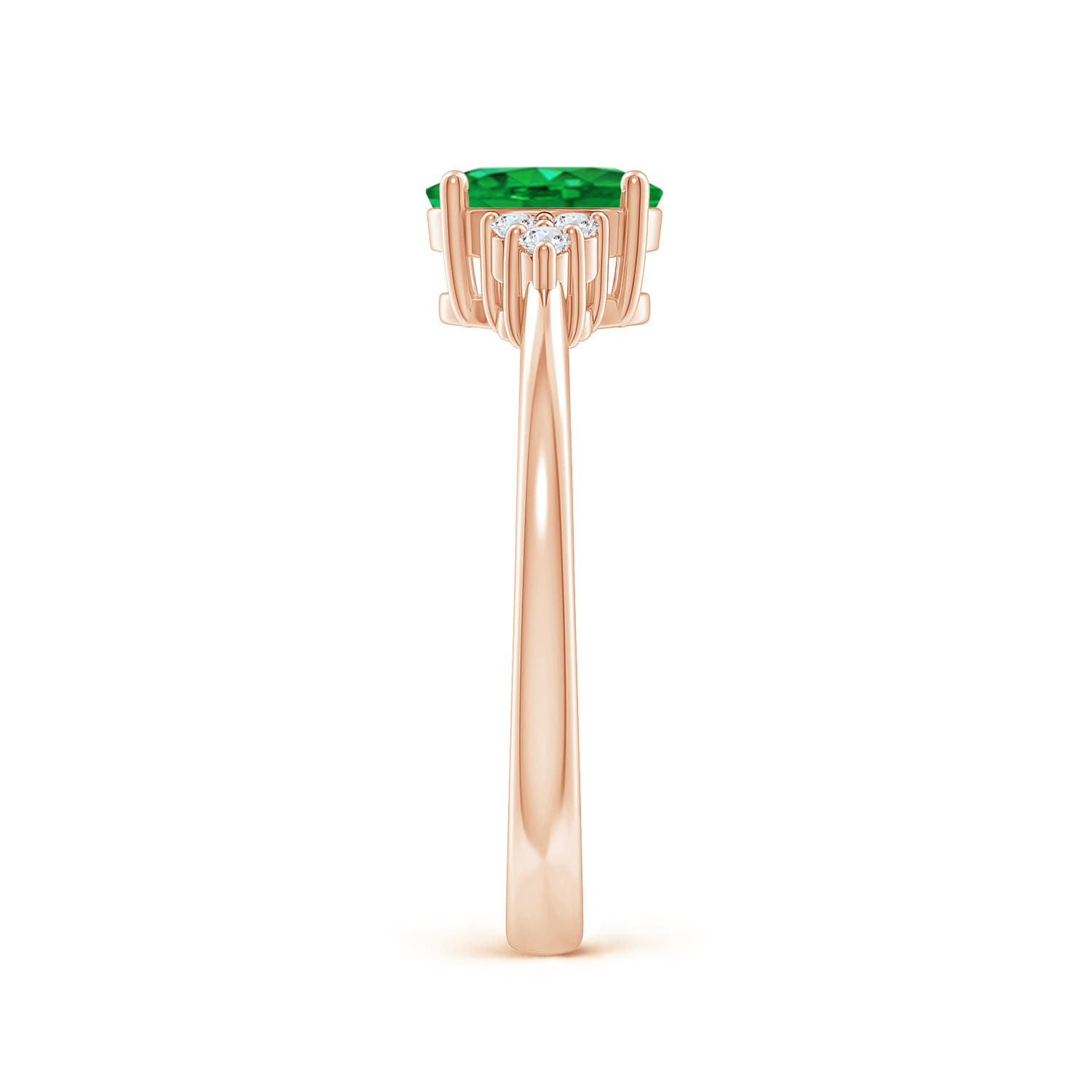 AAA - Emerald / 0.74 CT / 14 KT Rose Gold